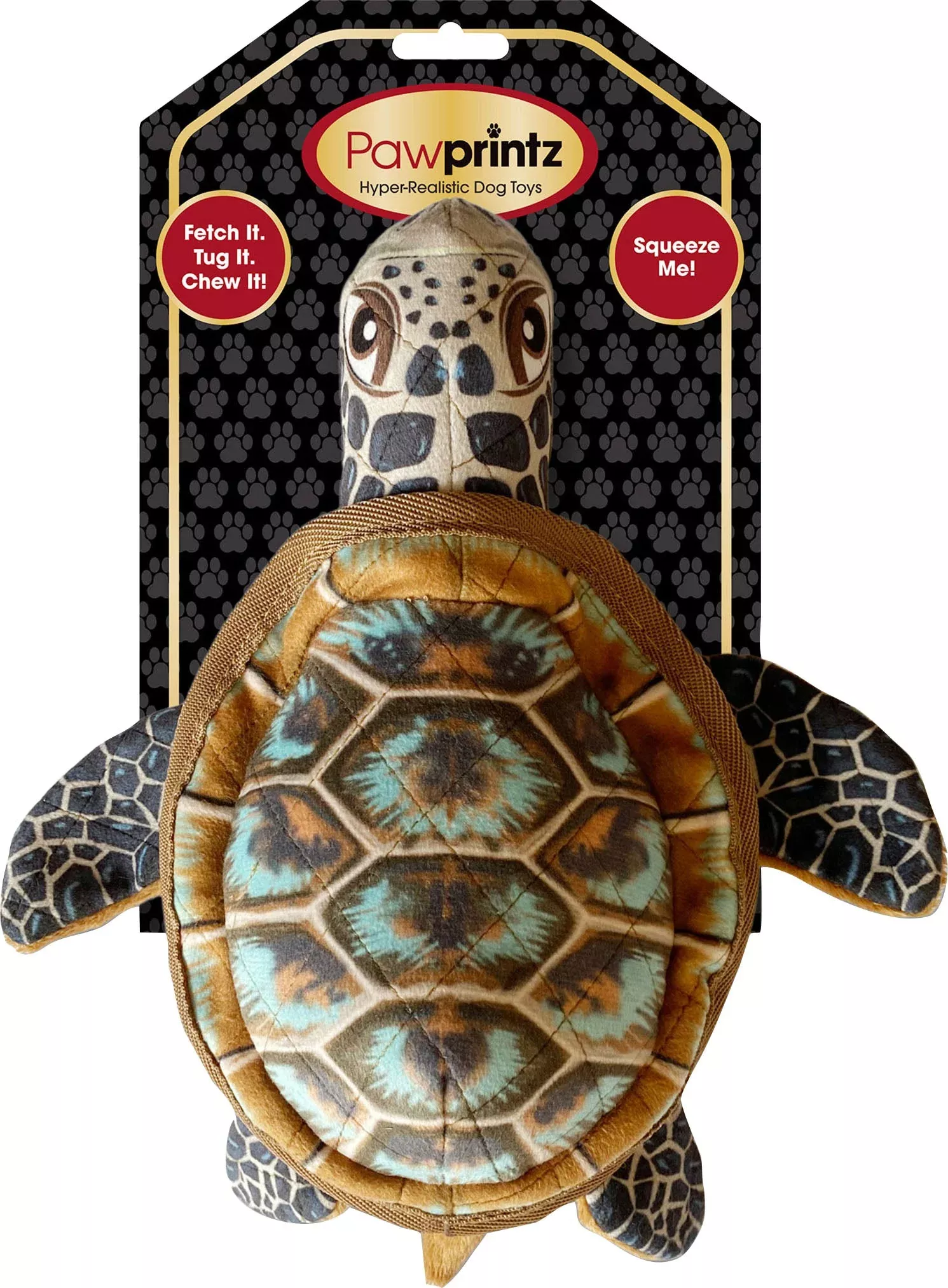 PawPrintz Sea Turtle Plush Dog Toy