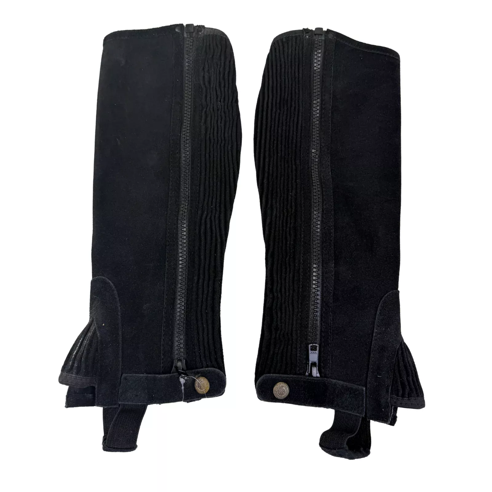 Perri's Suede Zipper Half Chaps in Black - S (Slim/Tall)