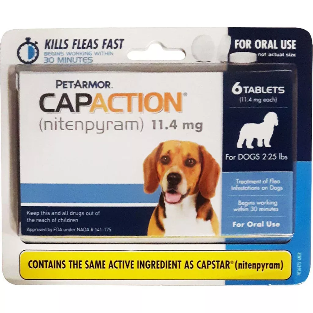 Petaction Capaction Flea Tabs Dog 2-25 lb-6 PK