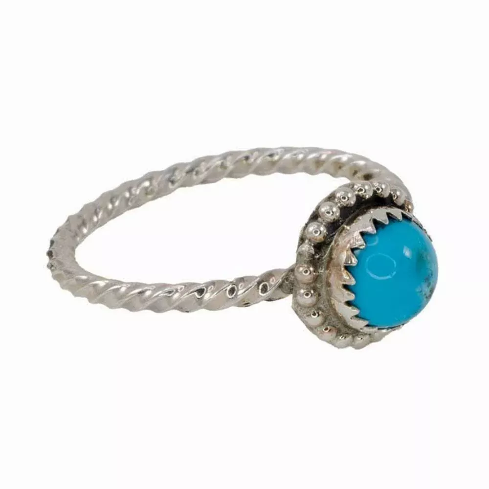 Petite Kingman Turquoise Solitare Ring