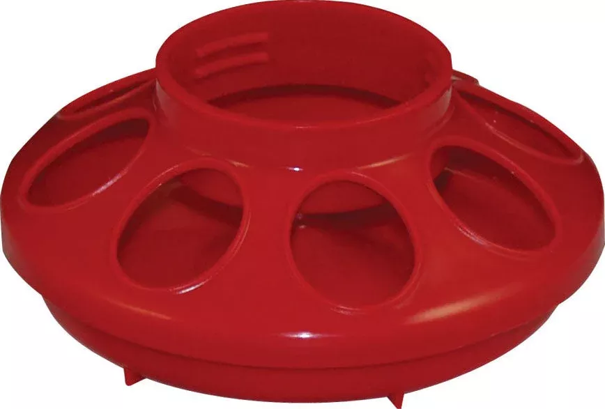 Plastic Poultry Feeder Base 1 QT Red