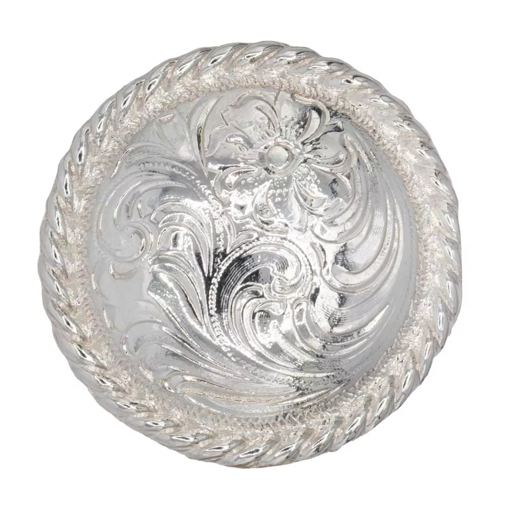 Polished Floral Concho w/Rope Edge