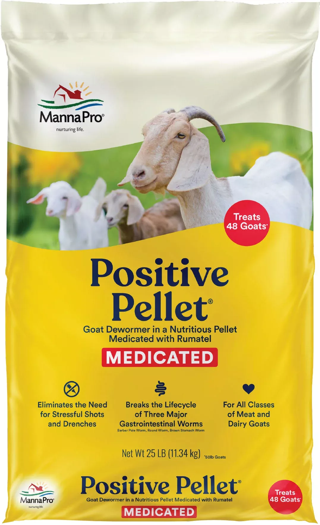 Positive Pellet Medicated Goat Dewormer, 25 lb