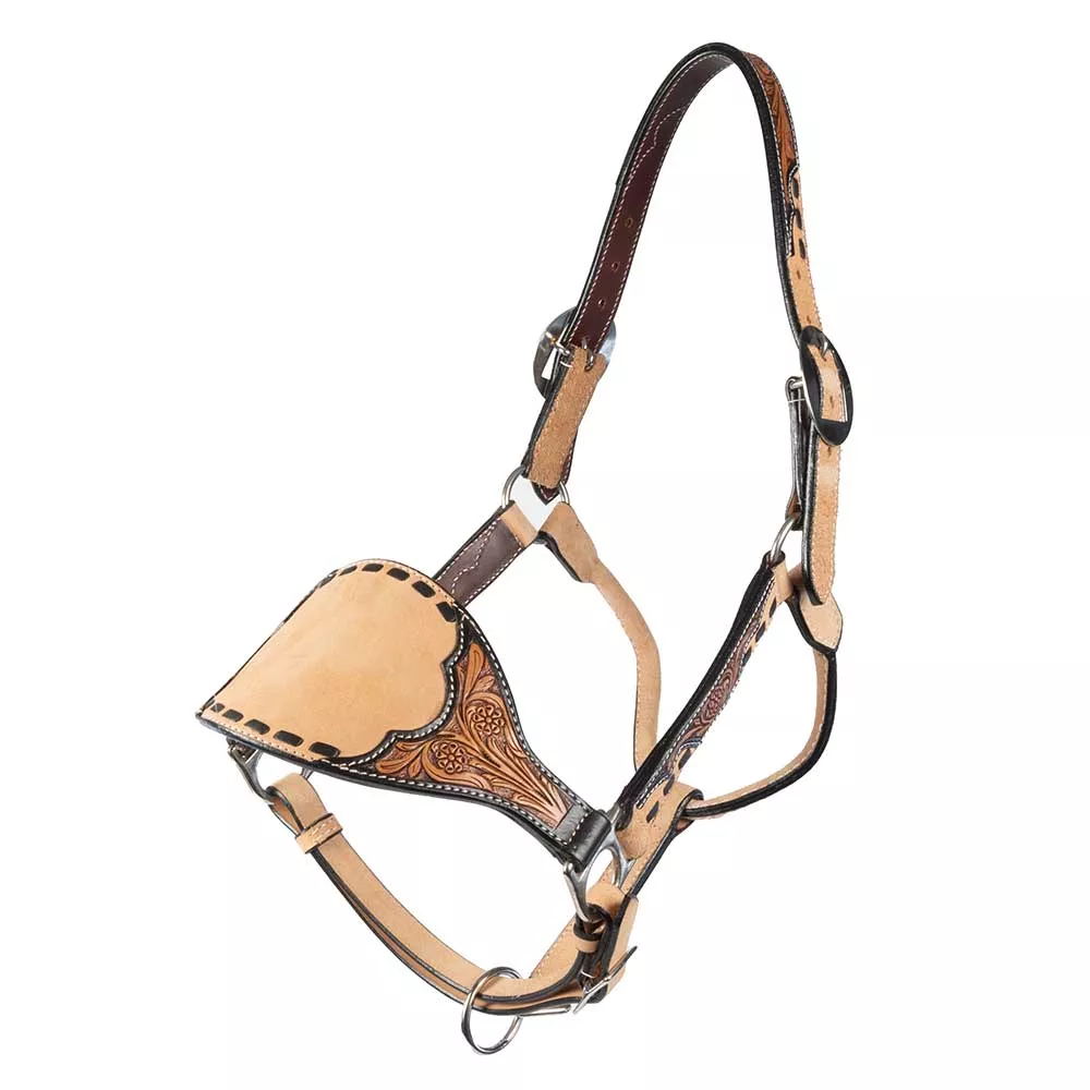 Professional's Choice Black Floral Roughout Bronc Halter