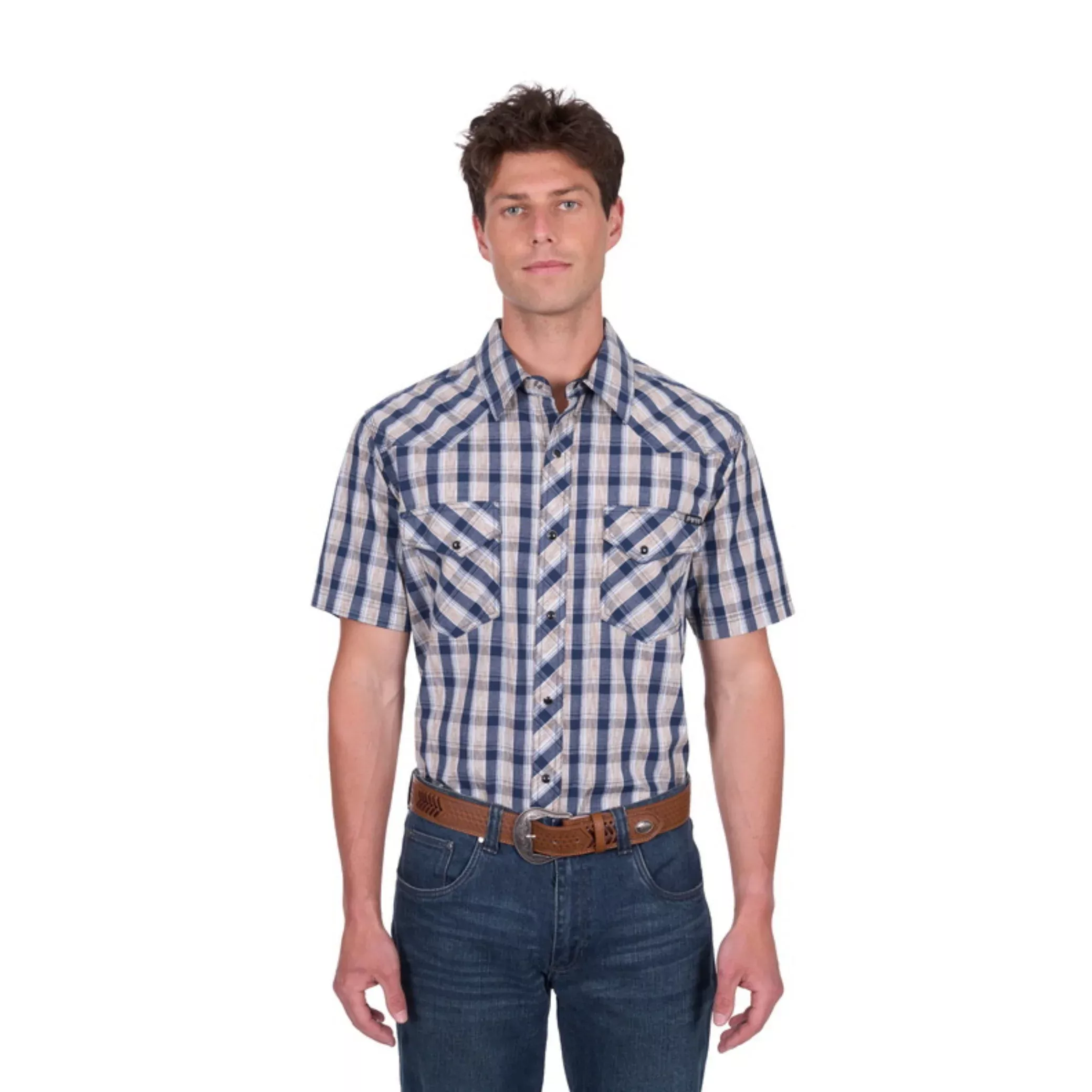 Pure Western Peter Check Western Short Sleeve Shirt