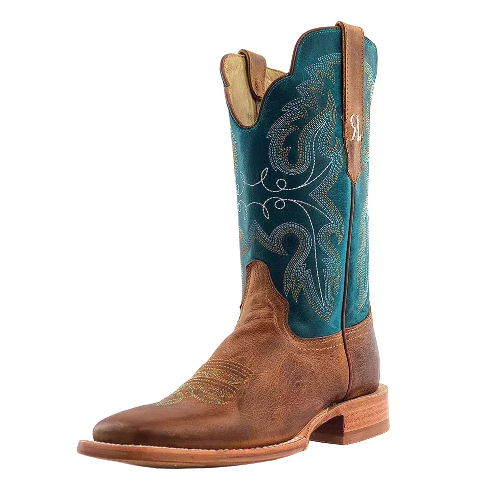 R. Watson Women's Honey Cowhide Square Toe Boots
