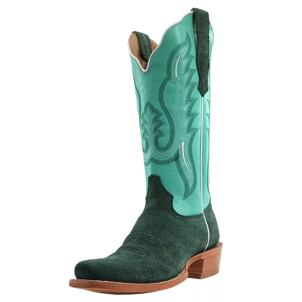 R. Watson Women's Teal Roughout Cutter Toe Boot