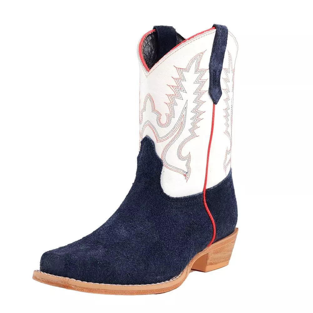 R. Watson Youth Navy Roughout Cutter Toe Boot