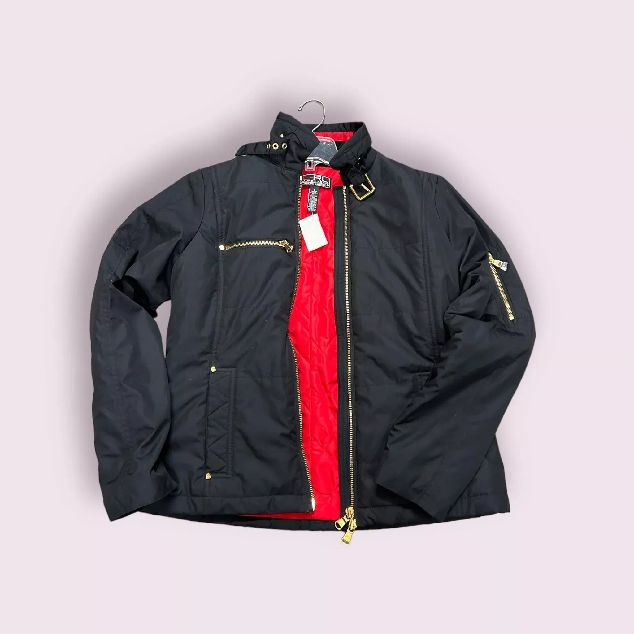 Ralph Lauren Coat - Black/Red Small - USED
