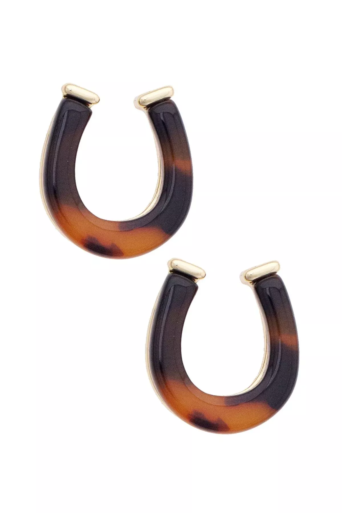 Ralphie Horseshoe Stud Earrings in Tortoise