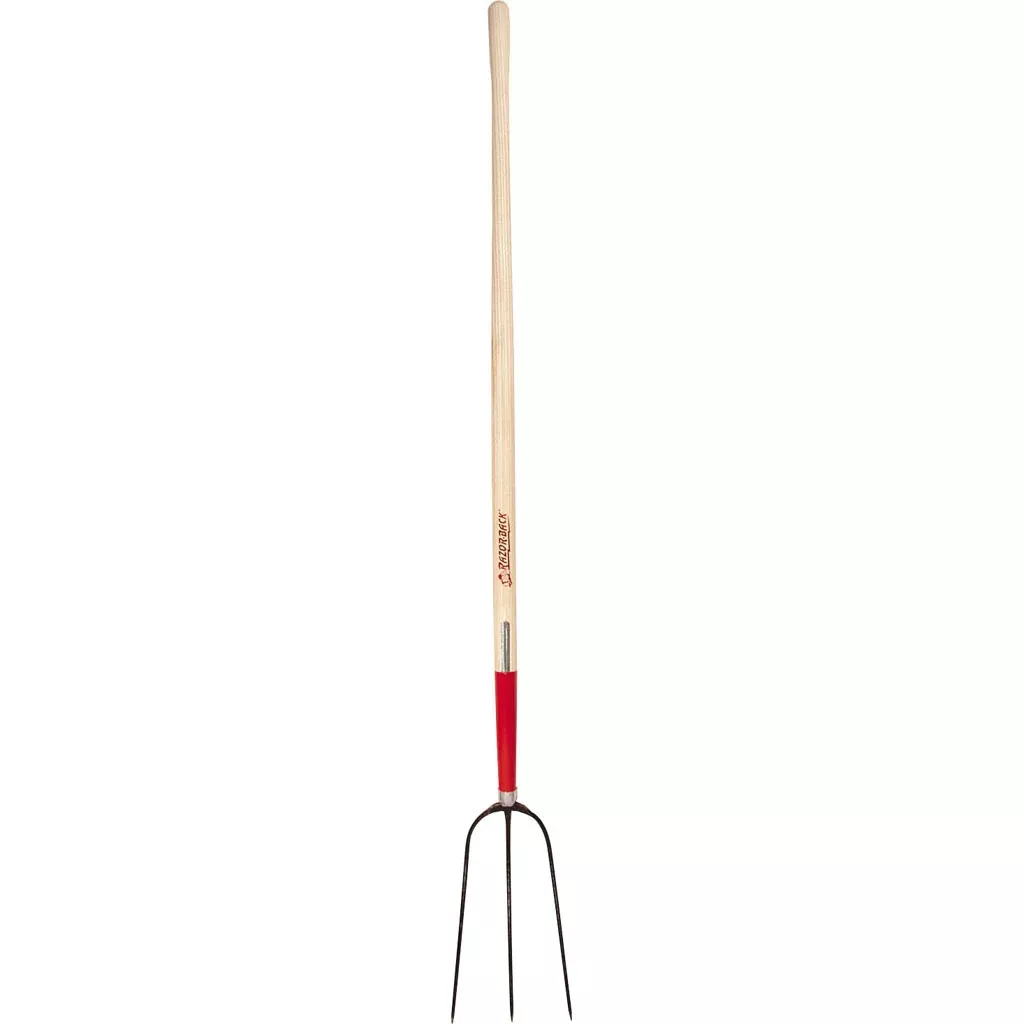 Razor-Back 3-Tine Forged Hay Fork, Long Handle, 60 in