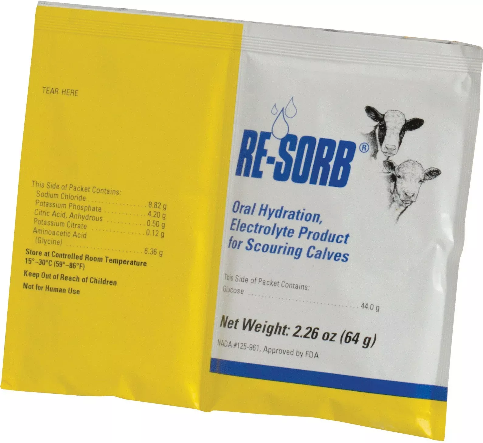 Resorb Packets for Calves, 64 g, 12 Count