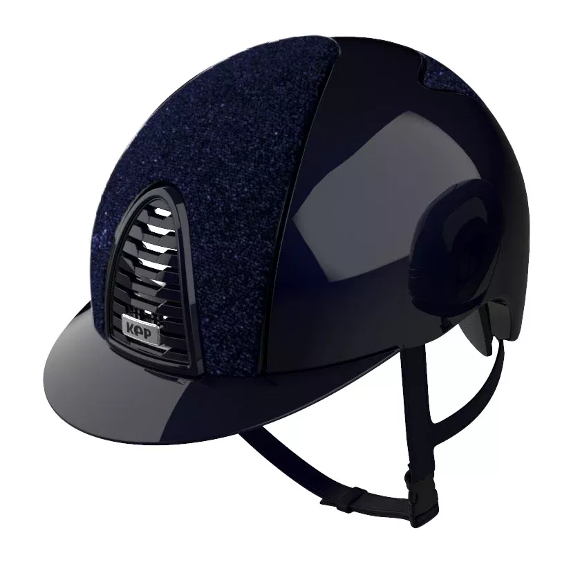 Riding Helmet Cromo 2.0 Polish Blue with Glitter Inserts