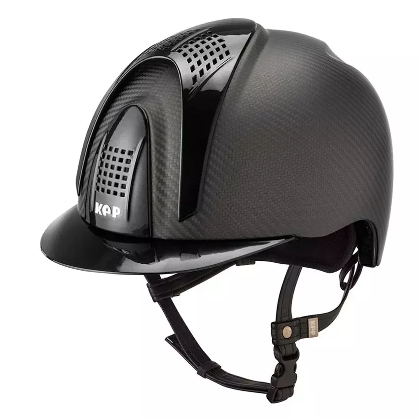 Riding Helmet E-LIGHT Carbon Black Matt with Black Shine Inserts