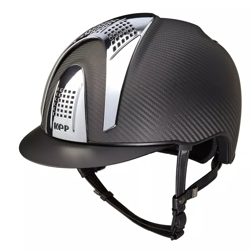 Riding Helmet E-Light Matt Black with Silver Inserts