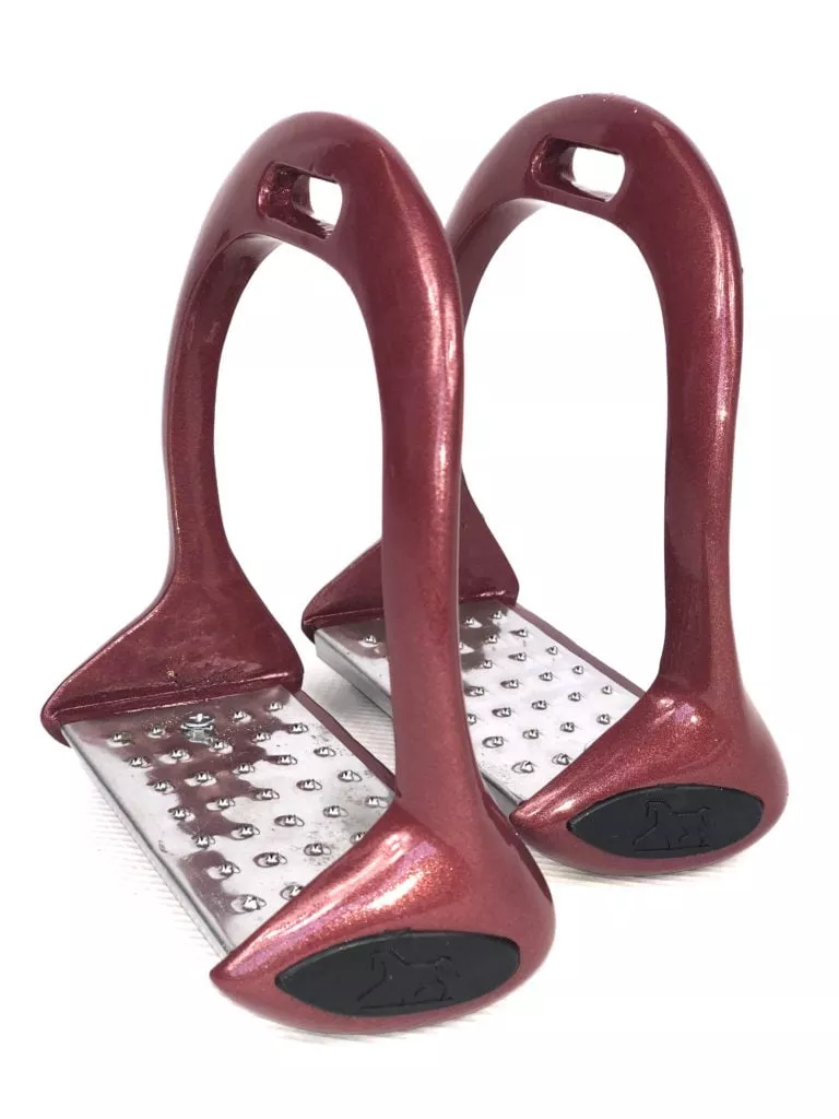 Ritzy EQ Burgundy Rose Stirrup Irons