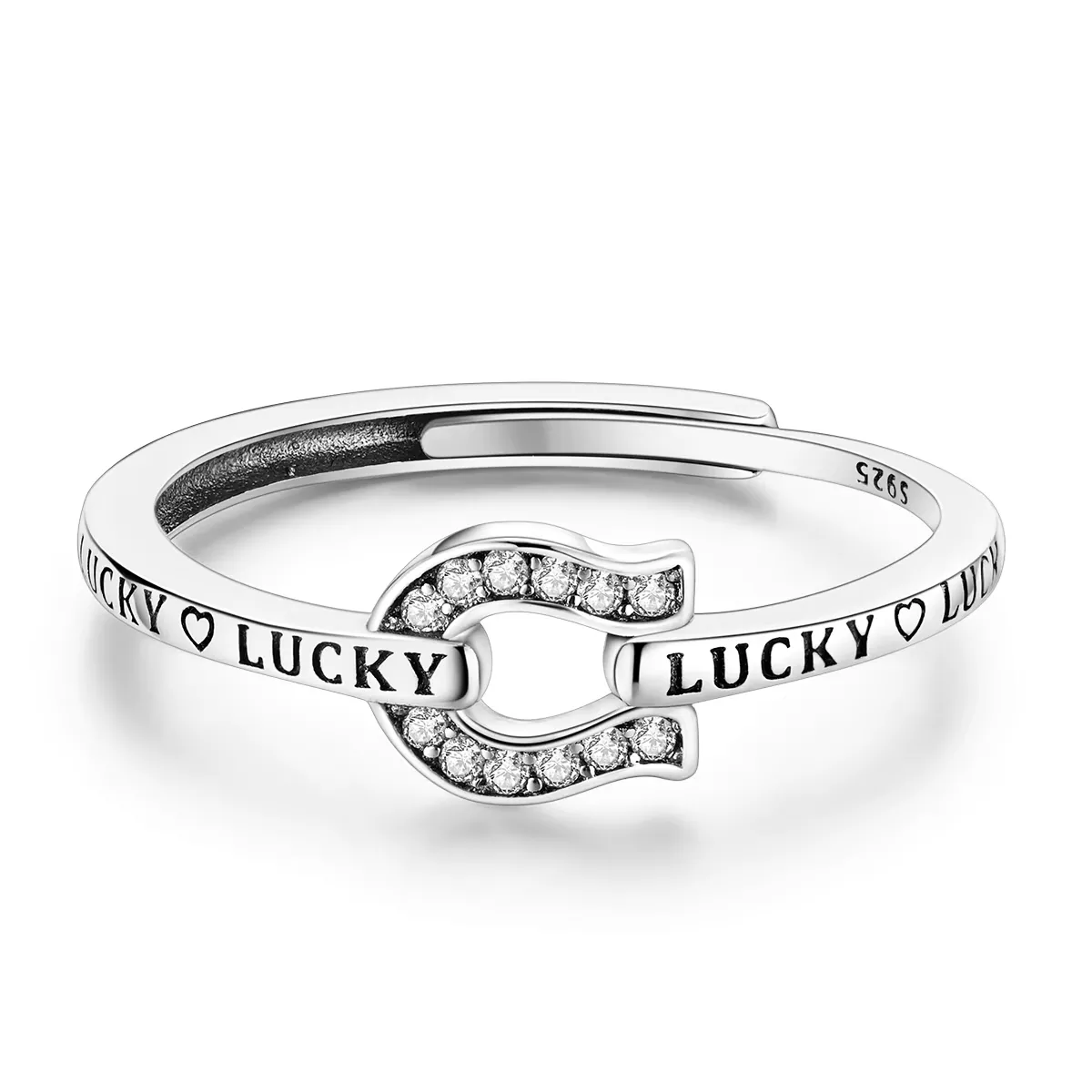 Ritzy EQ Lucky Horseshoe Ring-925 Sterling Silver