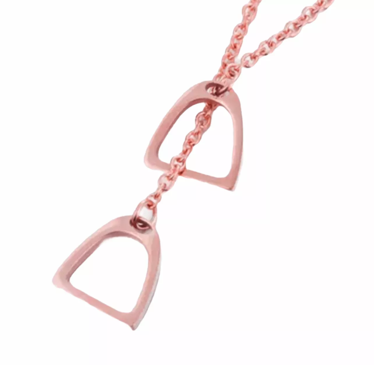 Ritzy Eq Rose Gold Linked Stirrup Necklace