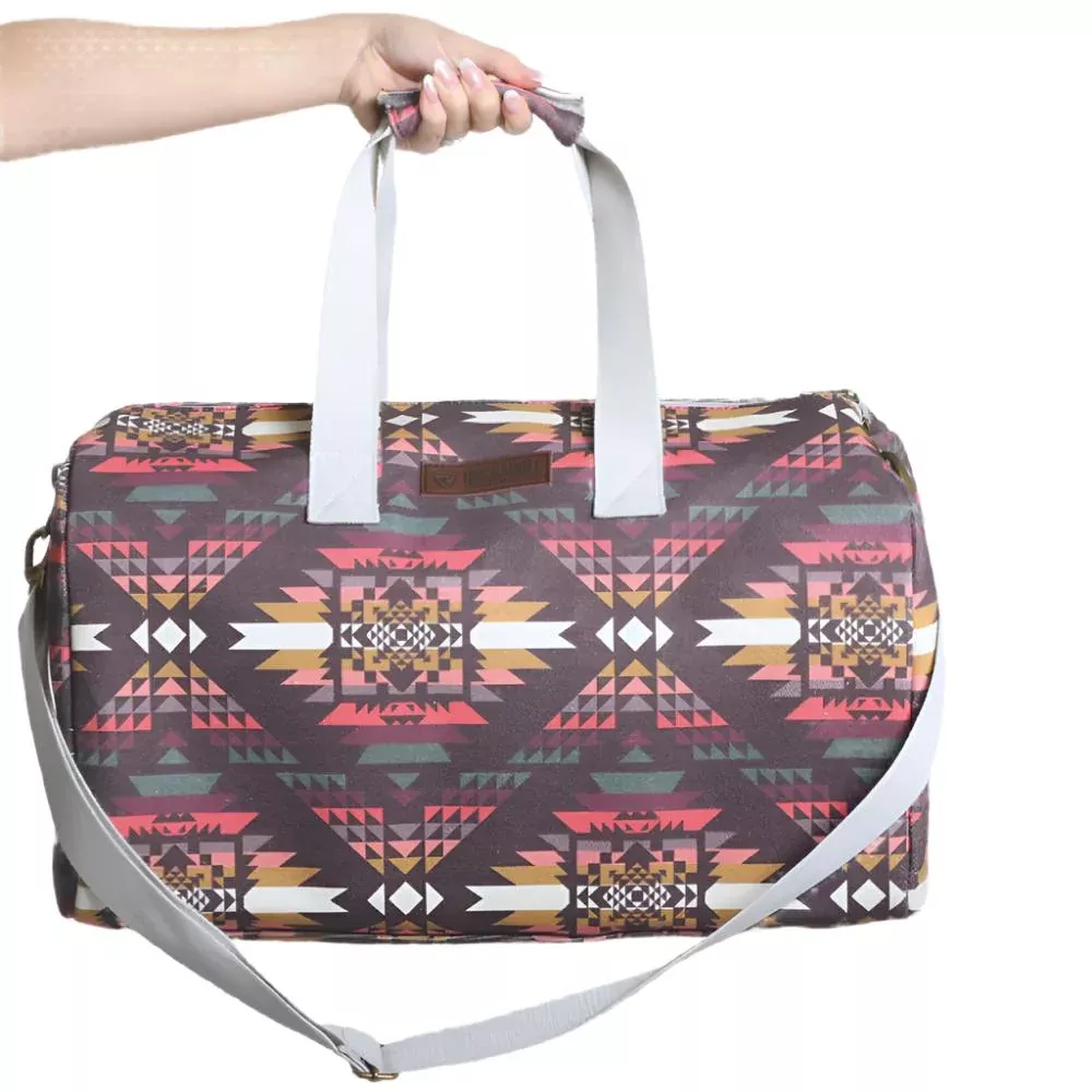 Rock & Roll Denim Aztec Print Duffle Bag