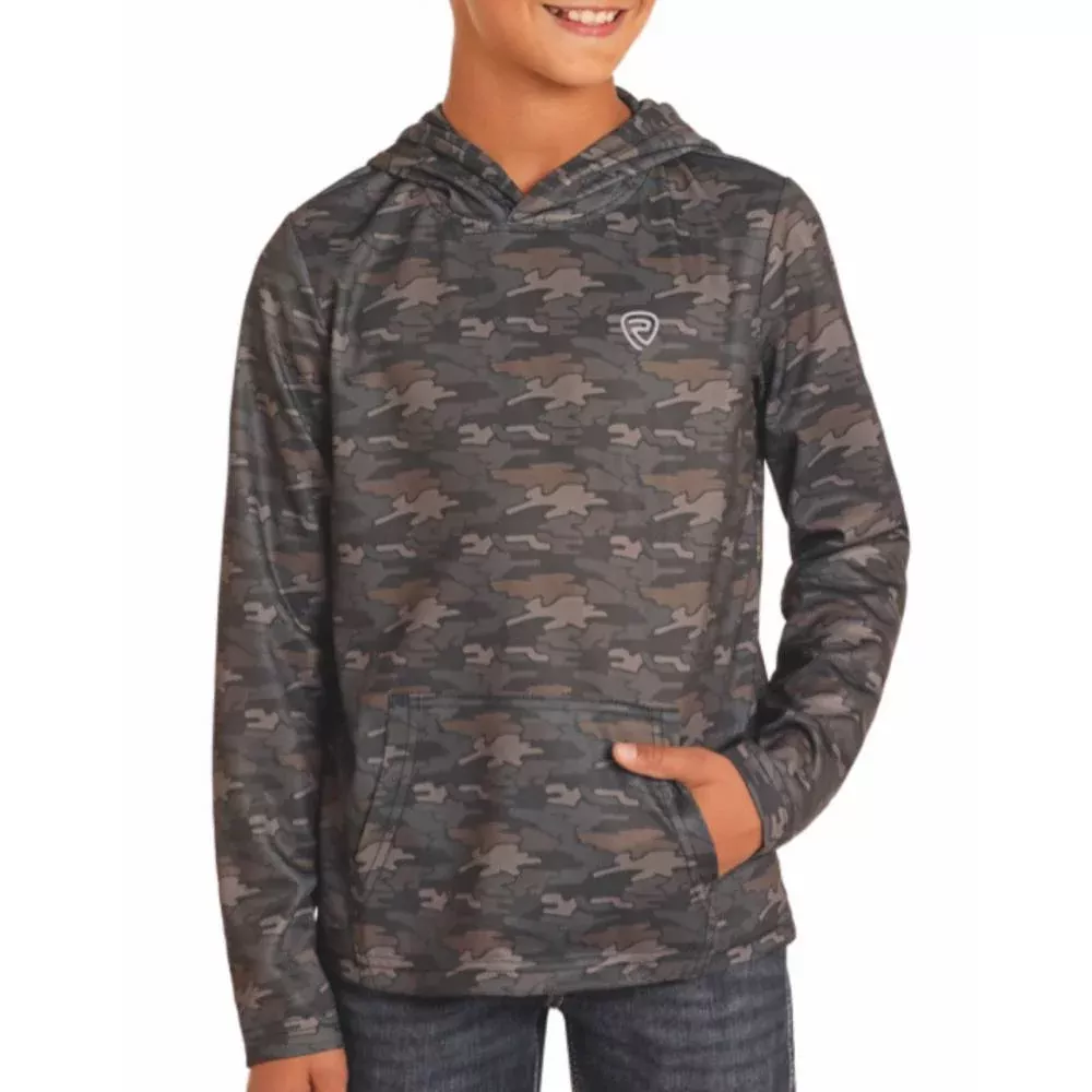 Rock & Roll Denim Boy's Camo Performance Hoodie