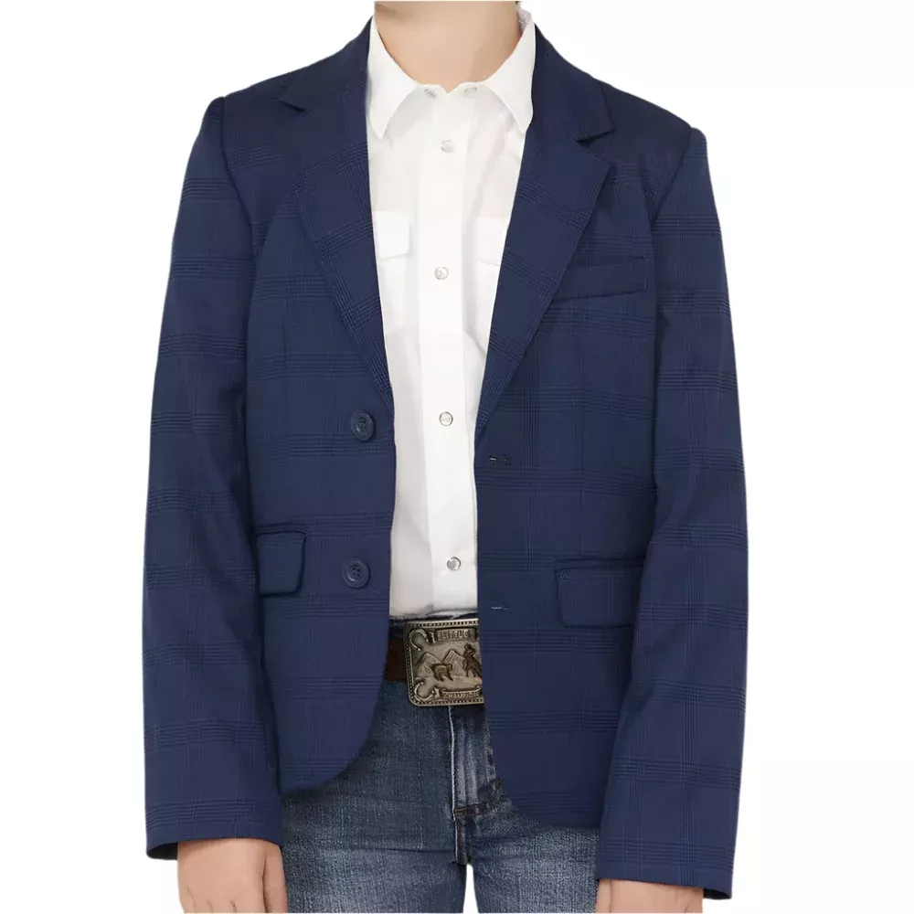 Rock & Roll Denim Boy's Plaid Print Blazer