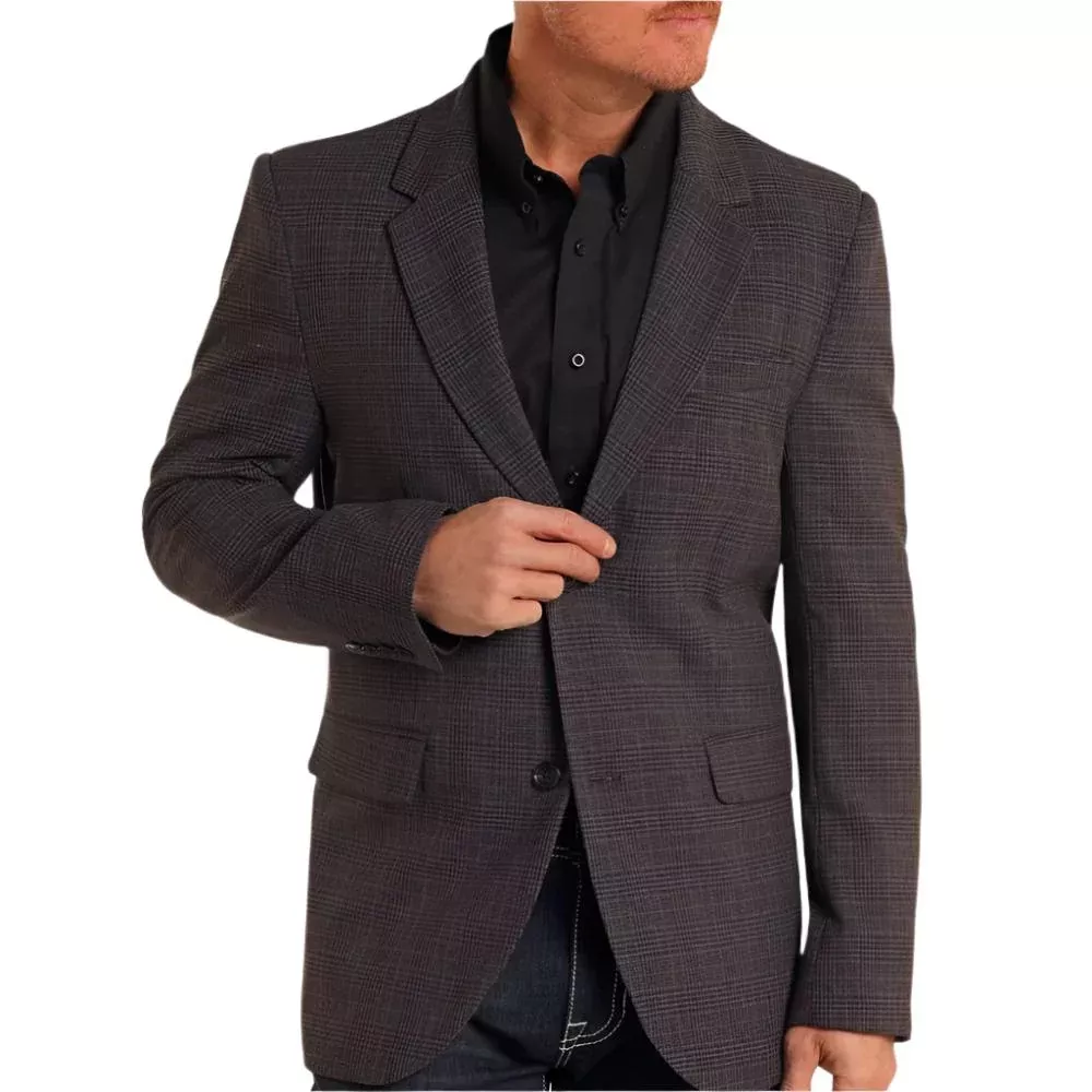 Rock & Roll Denim Men's Plaid Sport Coat