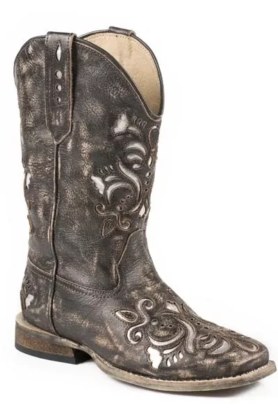 Roper Belle Wide Square Toe Western Boot- Girl's