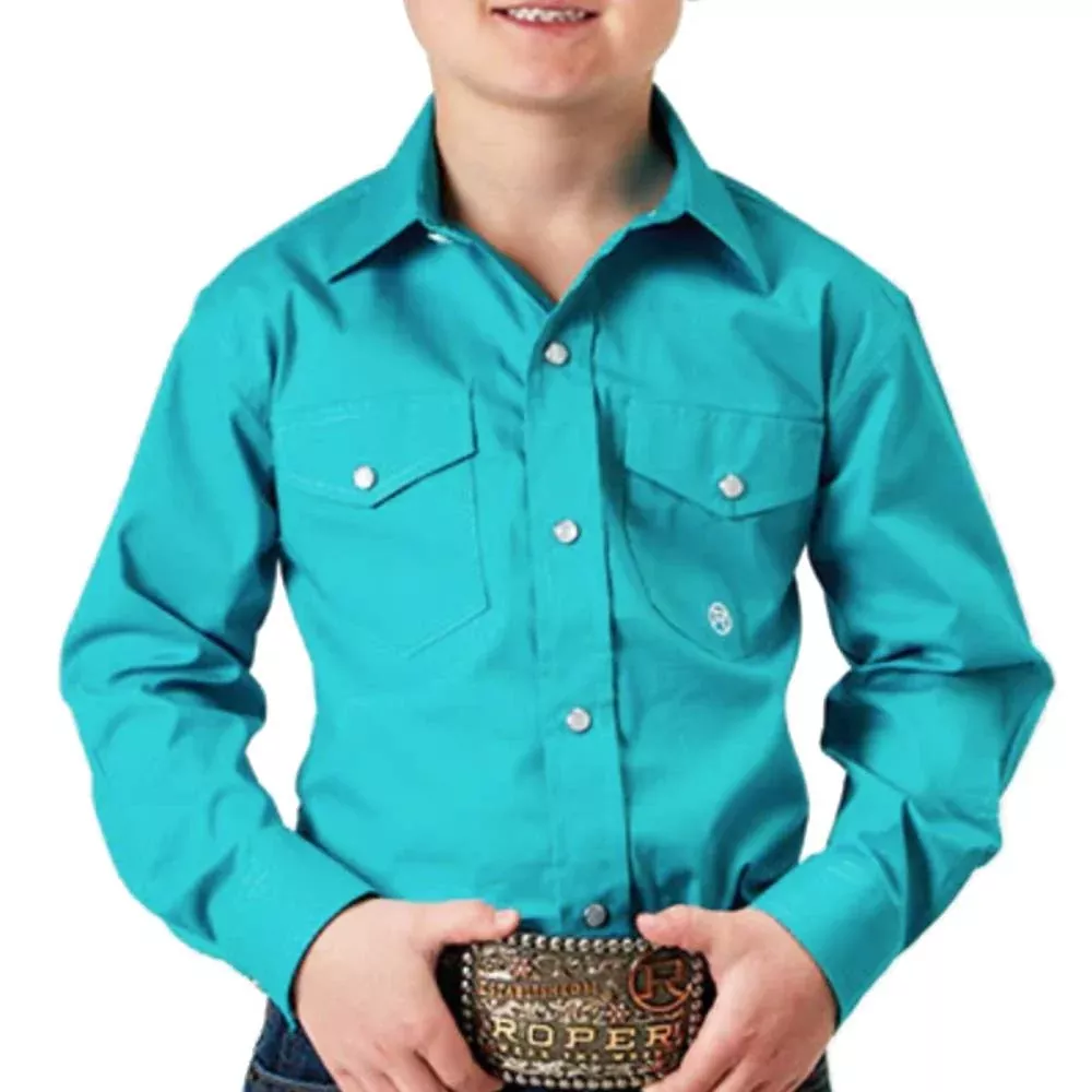 Roper Boy's Poplin Stretch Snap Shirt