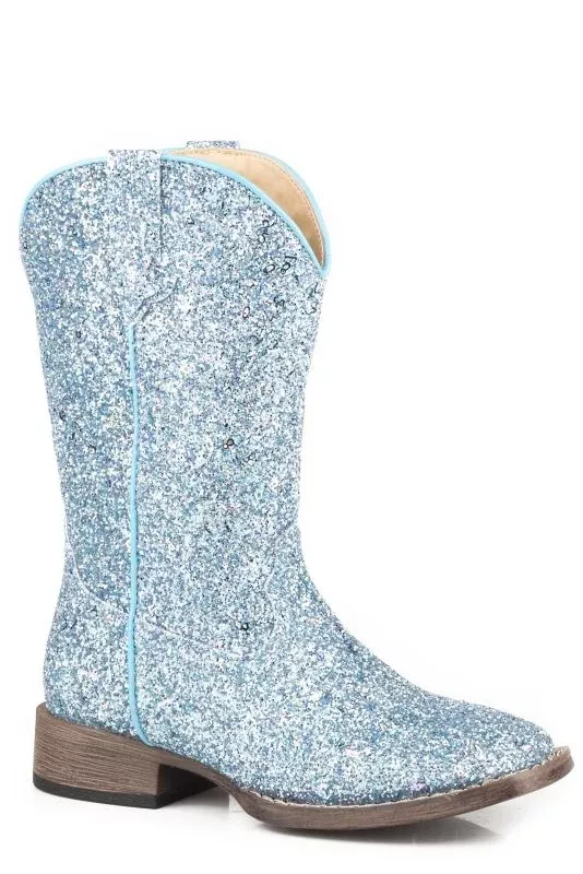 Roper Girls Blue Multi Glitter Fashion Boots