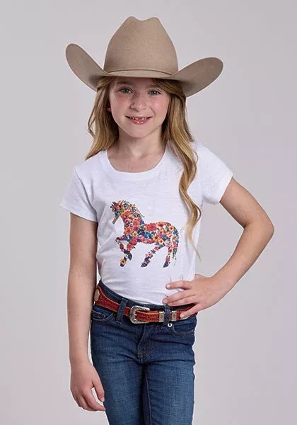 Roper Girls Short Sleeve White Tee Shirt