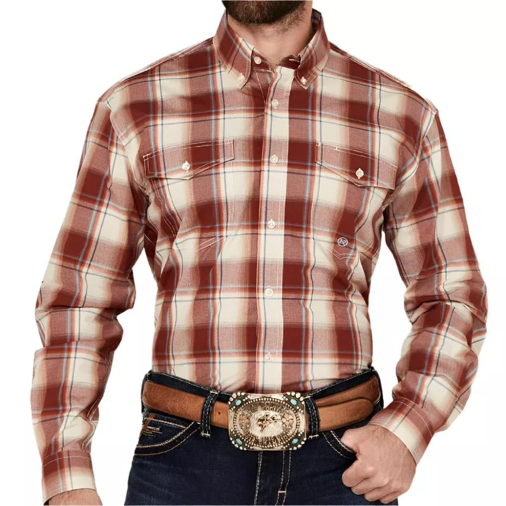 Roper Men's Amarillo Chevy Plaid Button Shirt - FINAL SALE