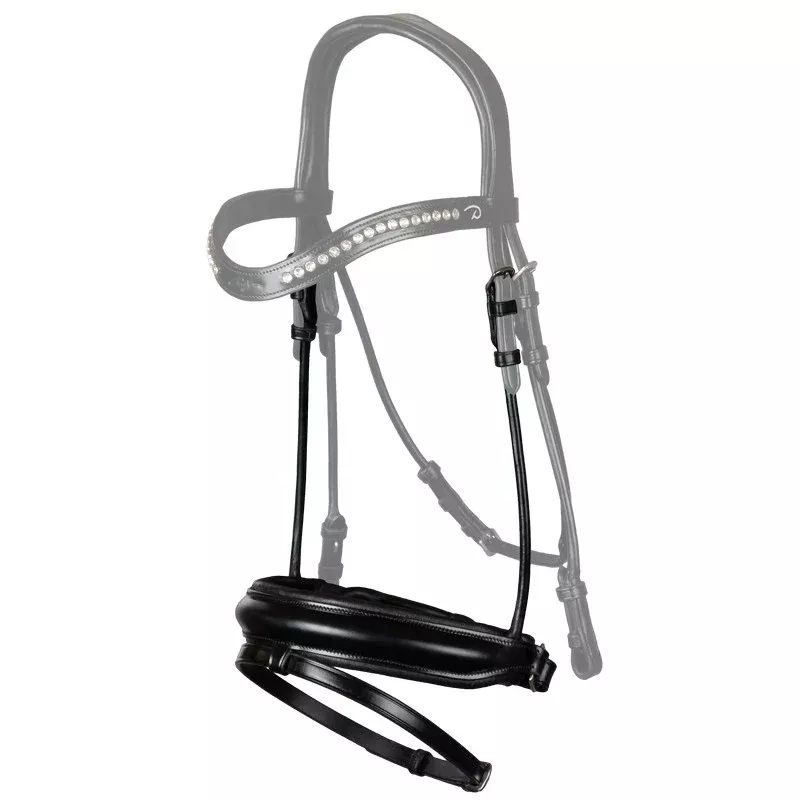 Round Leather Matte Medium Crank Noseband with Flash