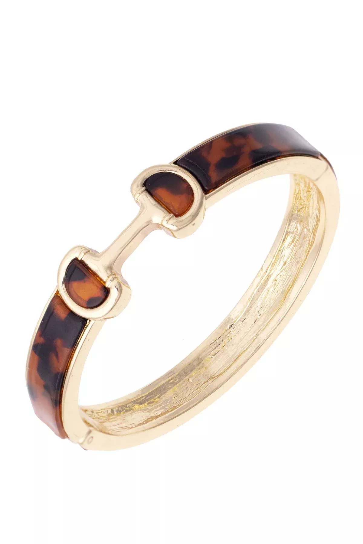Rover Horsebit Hinge Bangle in Tortoise