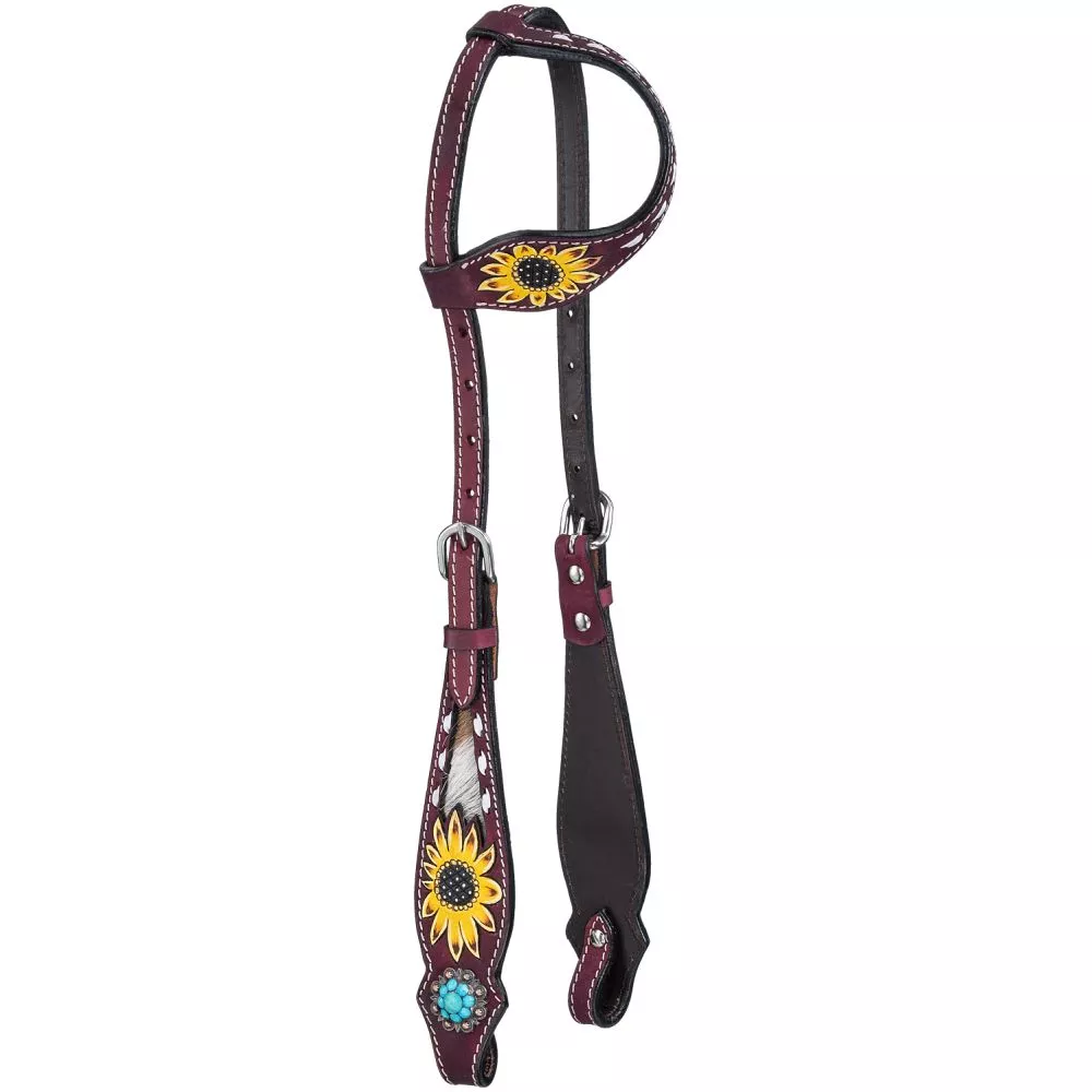 Royal King Hair-On Sunflower Single Ear Headstall