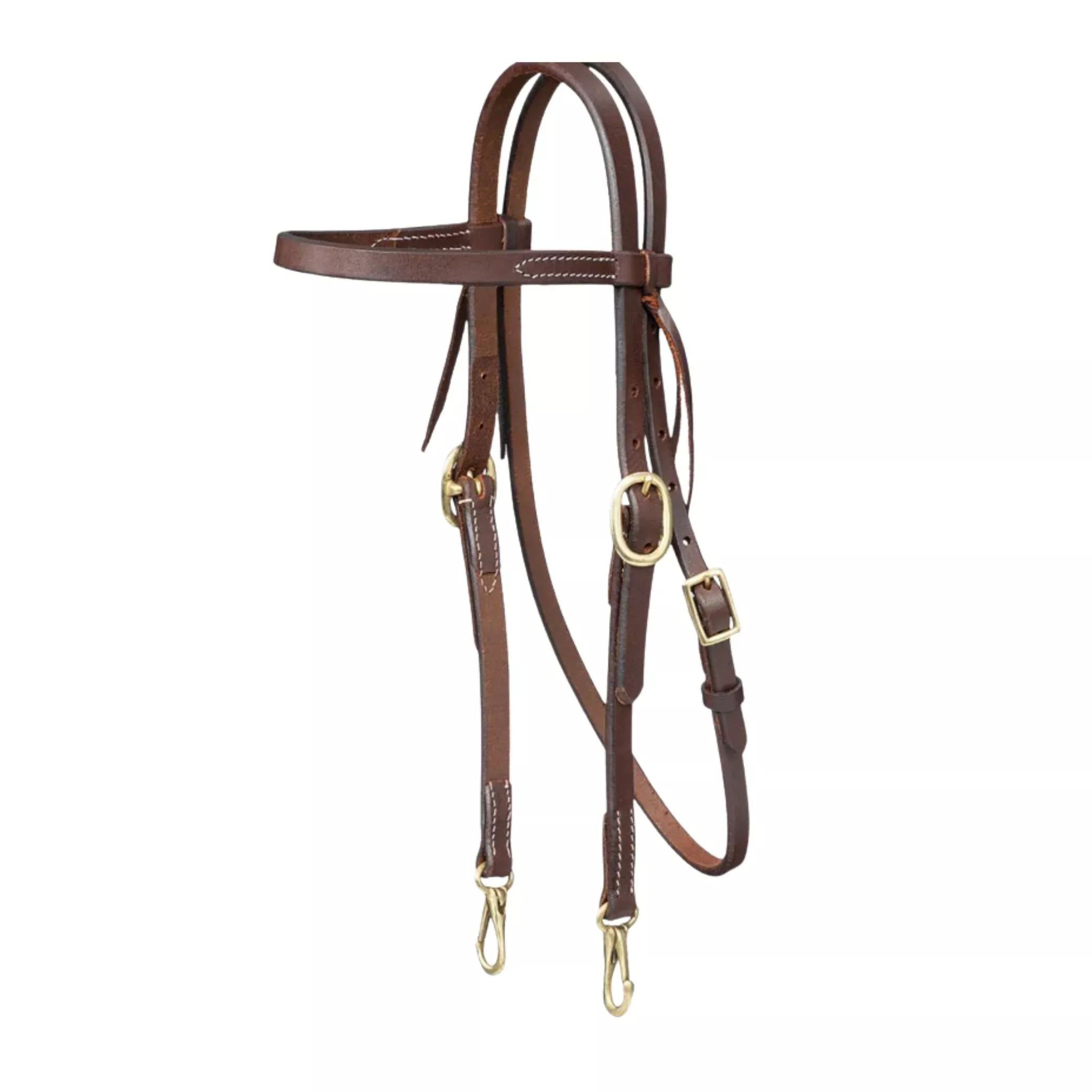 Royal King Harness Leather Browband Headstall w Snap Ends