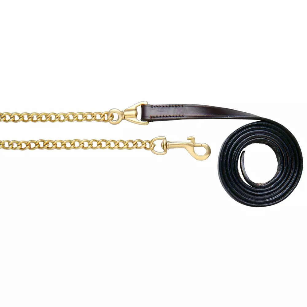 Royal King Leather Lead with Brass Chain – 3/4″