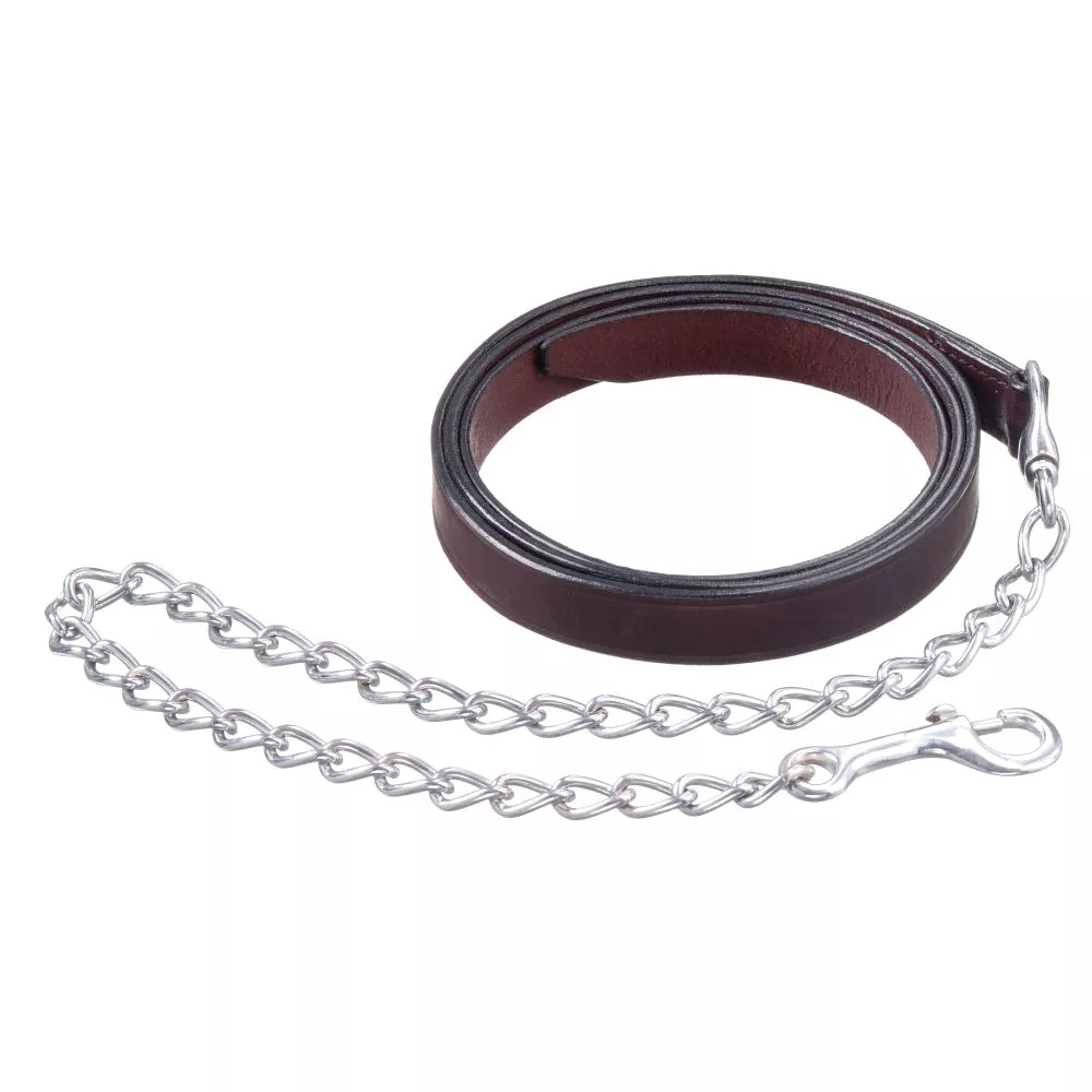 Royal King Leather Lead with Nickel Chain – 3/4″