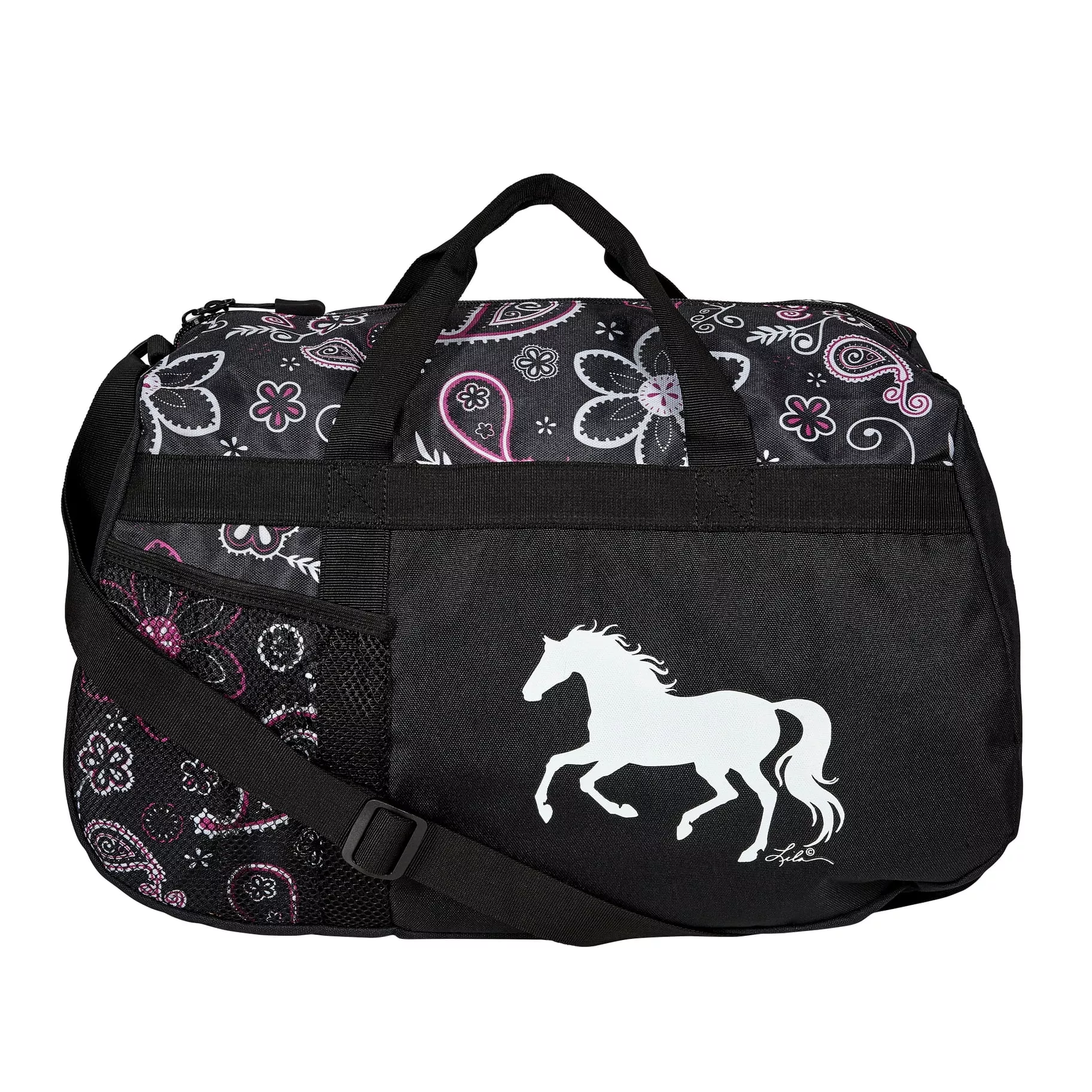 Running Horses Duffle Bag Paisley Pony White