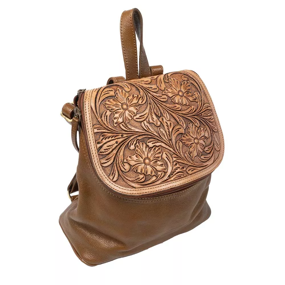 Scout Leather Co. Daisy Tooled Zipper Top Backpack - FINAL SALE