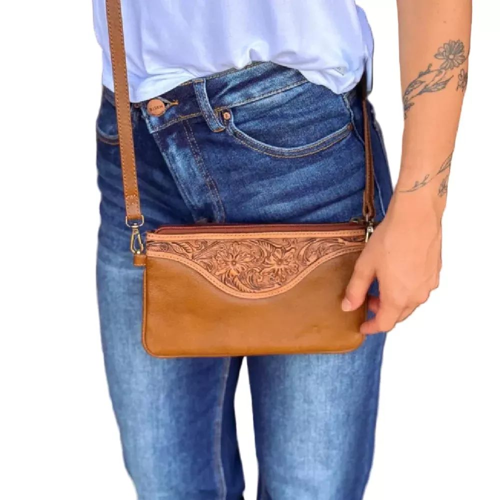 Scout Leather Co. Ellie Tooled Crossbody - Tan