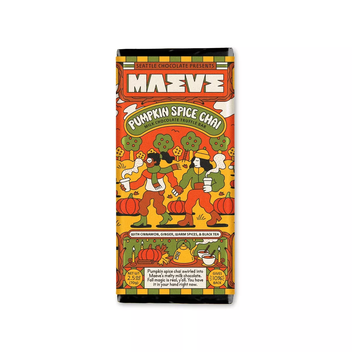Seattle Chocolate Presents Maeve - Fall - Pumpkin Spice Chai Truffle Bar