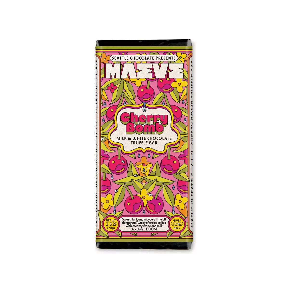 Seattle Chocolate Presents Maeve - NEW! Spring - Cherry Bomb Truffle Bar