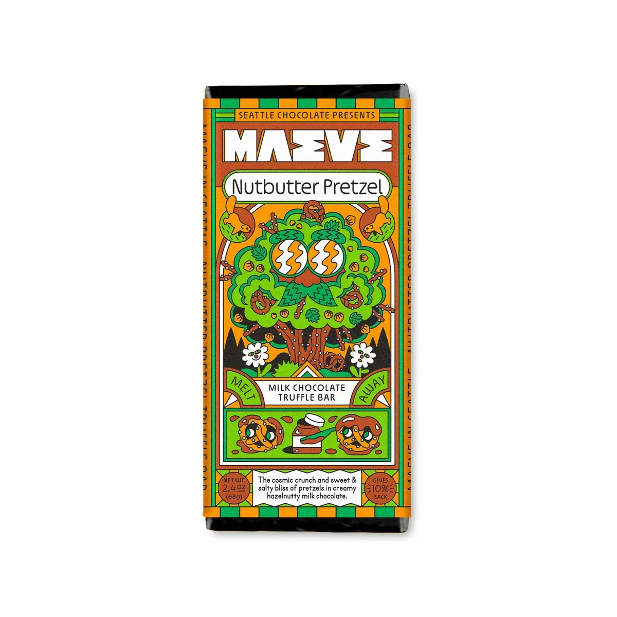 Seattle Chocolate Presents Maeve - Nutbutter Pretzel Truffle Bar