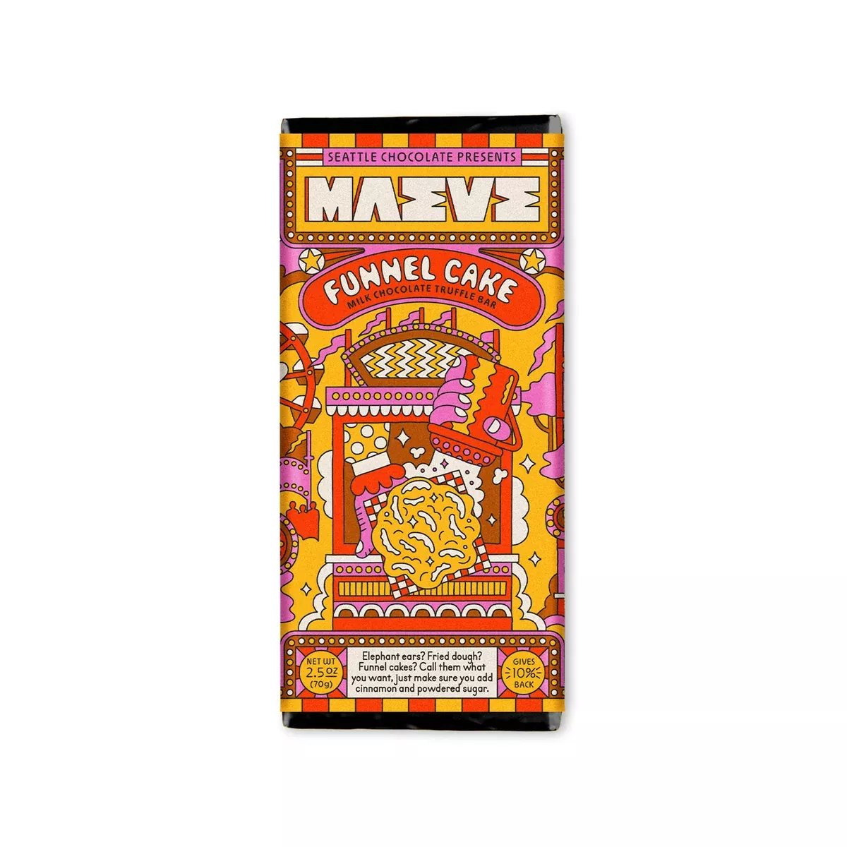 Seattle Chocolate Presents Maeve - Summer - Funnel Cake Truffle Bar