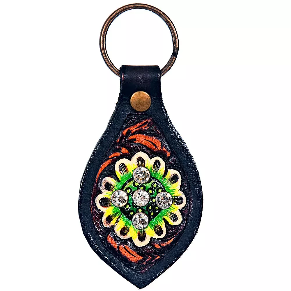 Set Of 1 Leather Key Chain Ring Handcraft Handmade Hilason