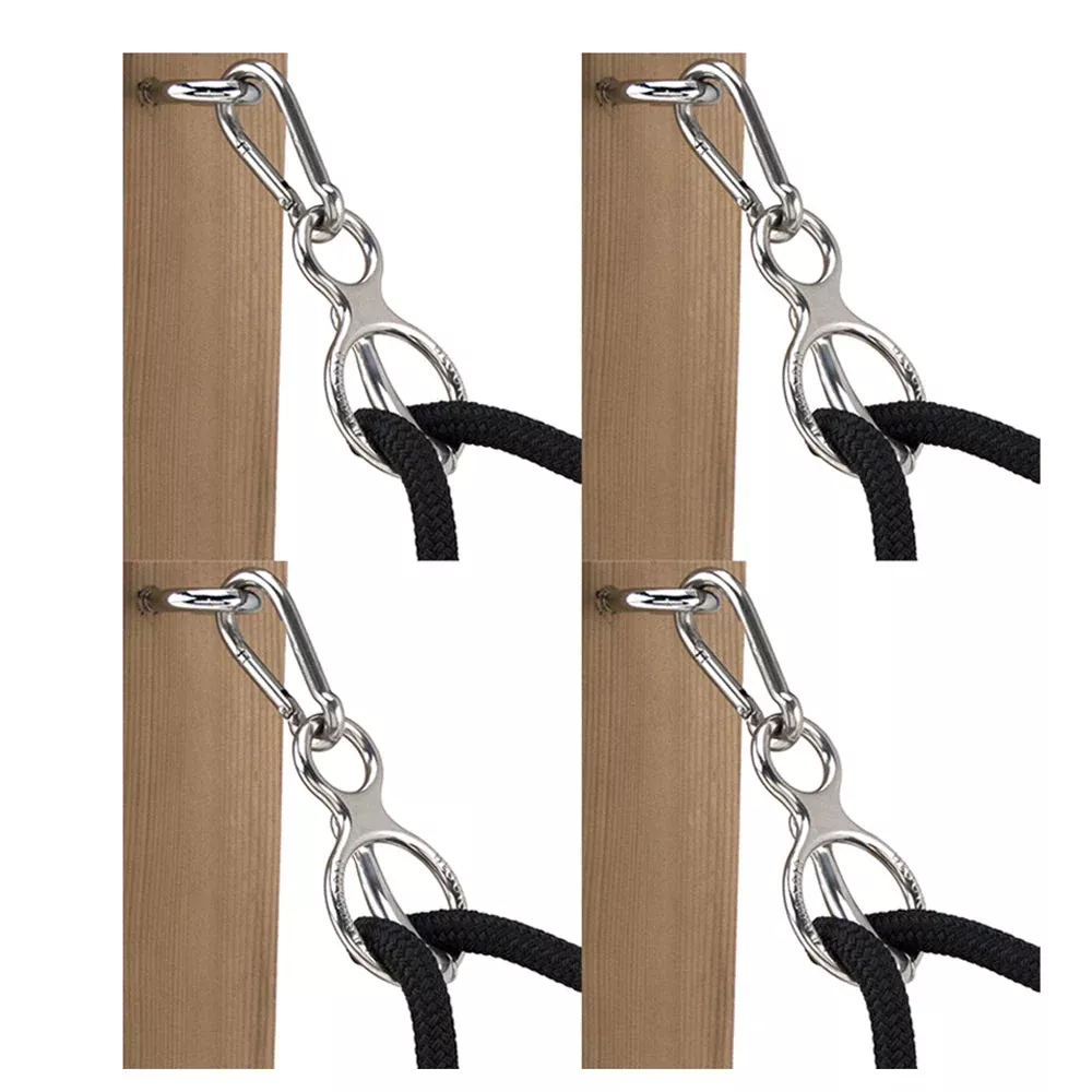 [ Set Of 4 ] Blocker Tie Ring || Horse Chrome