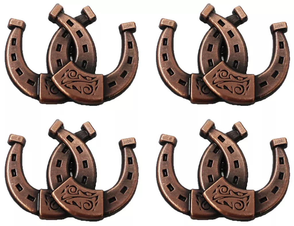 Set of 4 Conchos Western Saddle Tack Copper Horseshoe Co535