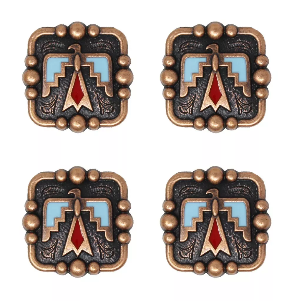 Set of 4 Screw Back Copper Eagle Conchos Western Saddle Tack Craft 1-1/4" Co602