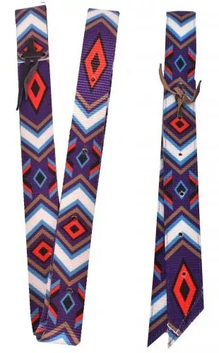 Showman Nylon Tie Strap & Off-Billet Set with Purple Red Diamond design