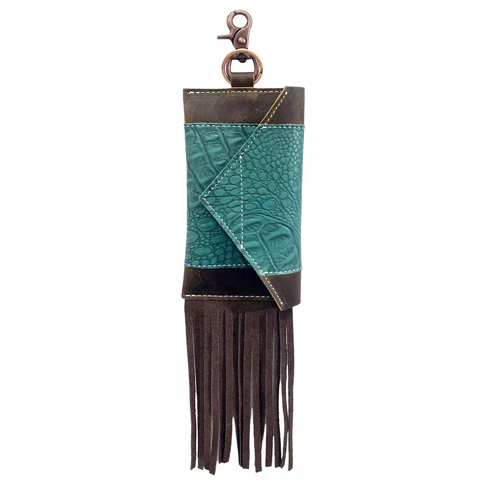 Showman Turquoise Gator Clip Phone Pouch Saddle Bag